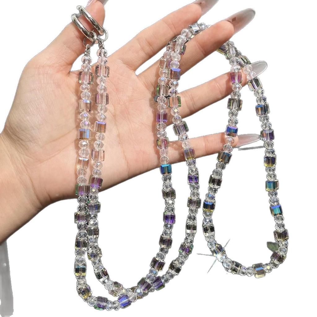 Handmade Sugar Crystal Beaded Phone Case Lanyard - Crossbody Wearable Chain