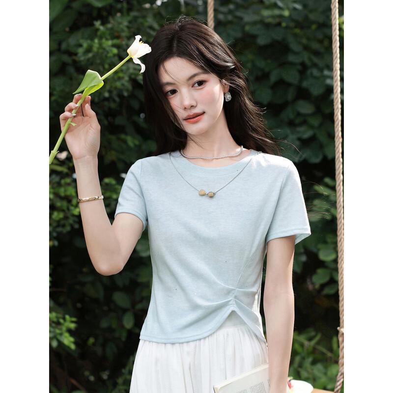 Lu Xiangnan Women s Blue Slimming T-shirt L