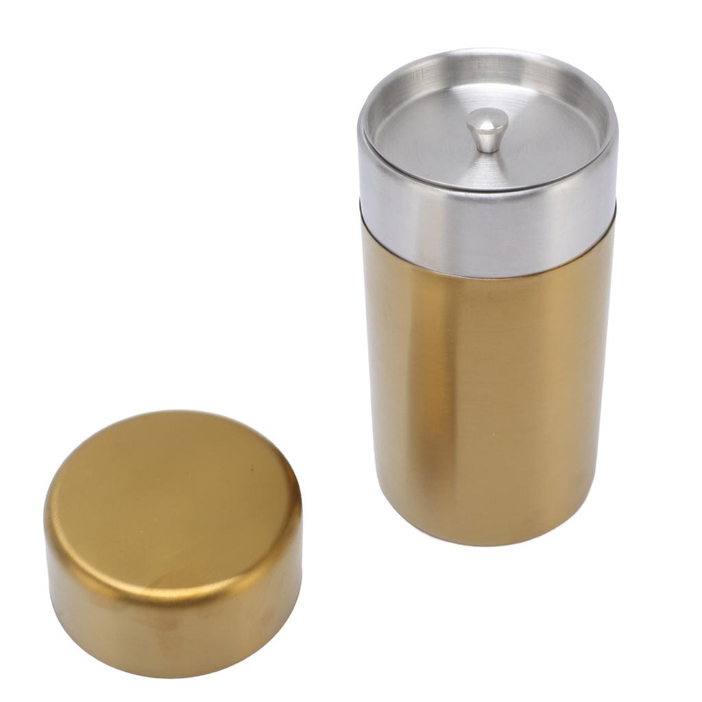 Tea Canister Gold 304 Stainless Steel Sealed Damp Proof Coffee Sugar Tea Leaf Jar