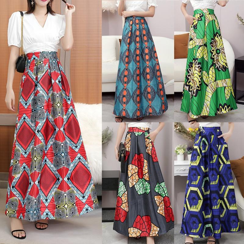 Fashion women's clothing digital printing large size skirt large pendulum medium and long skirt