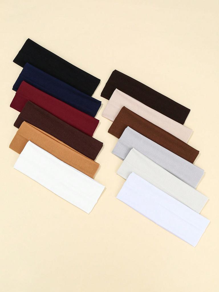 5Pcs Wide Elastic Sports Yoga Headbands For Women Multi-Color Sweatband Hair Band Turban Headwrap For Daily Vacation