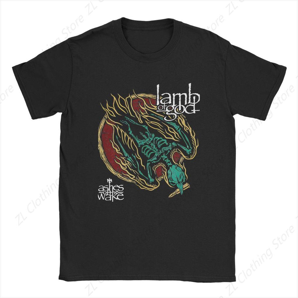 T-shirt da uomo Lamb Of God Scheletro Band Moda Cotone Maglietta Manica Corta Aquila 15° Anniversario T-shirt Girocollo Abbigliamento Nuovo