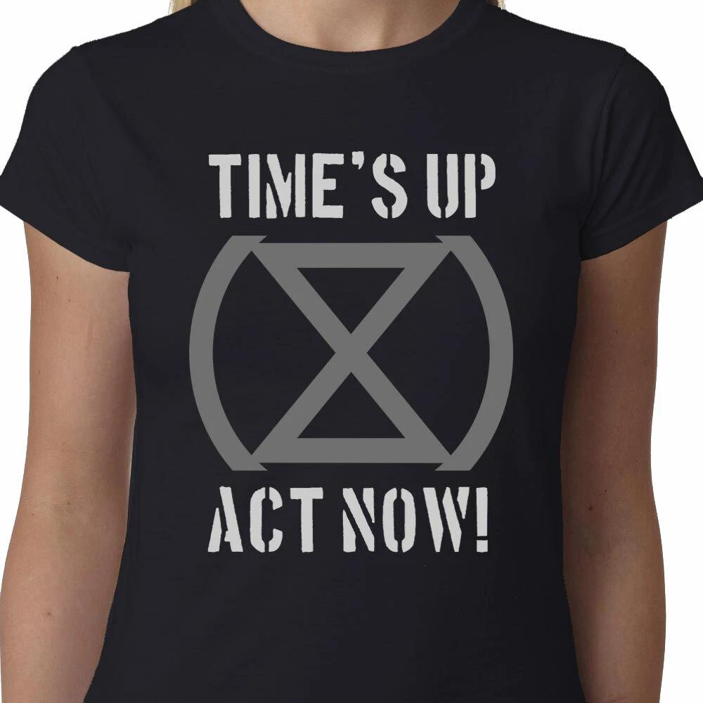 Times Up Act Now Ladies TShirt Extinction Rebellion Climate Change Greta S