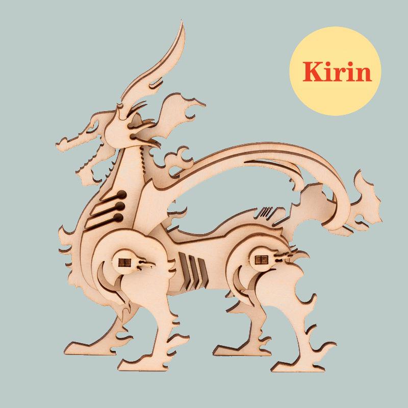 

3D деревянная игрушка сборочный комплект прекрасный пазл сборка животных мини модель детская игрушка