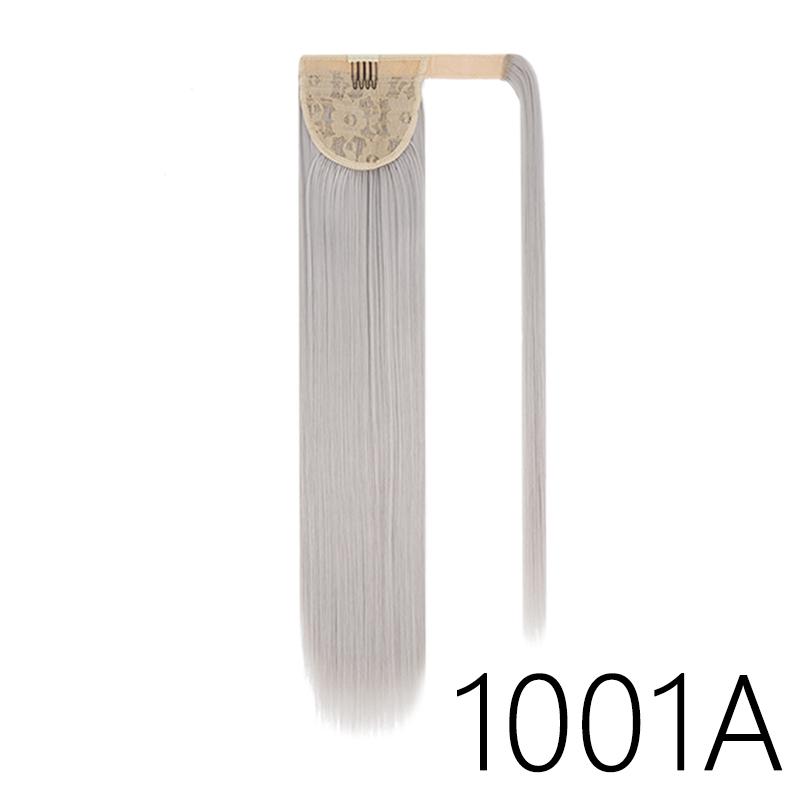 MERISIHAIR Women Long Straight Ponytail Wig Black Brown Synthetic High Temperature Fiber Ponytail Hair Extensions Daily Use