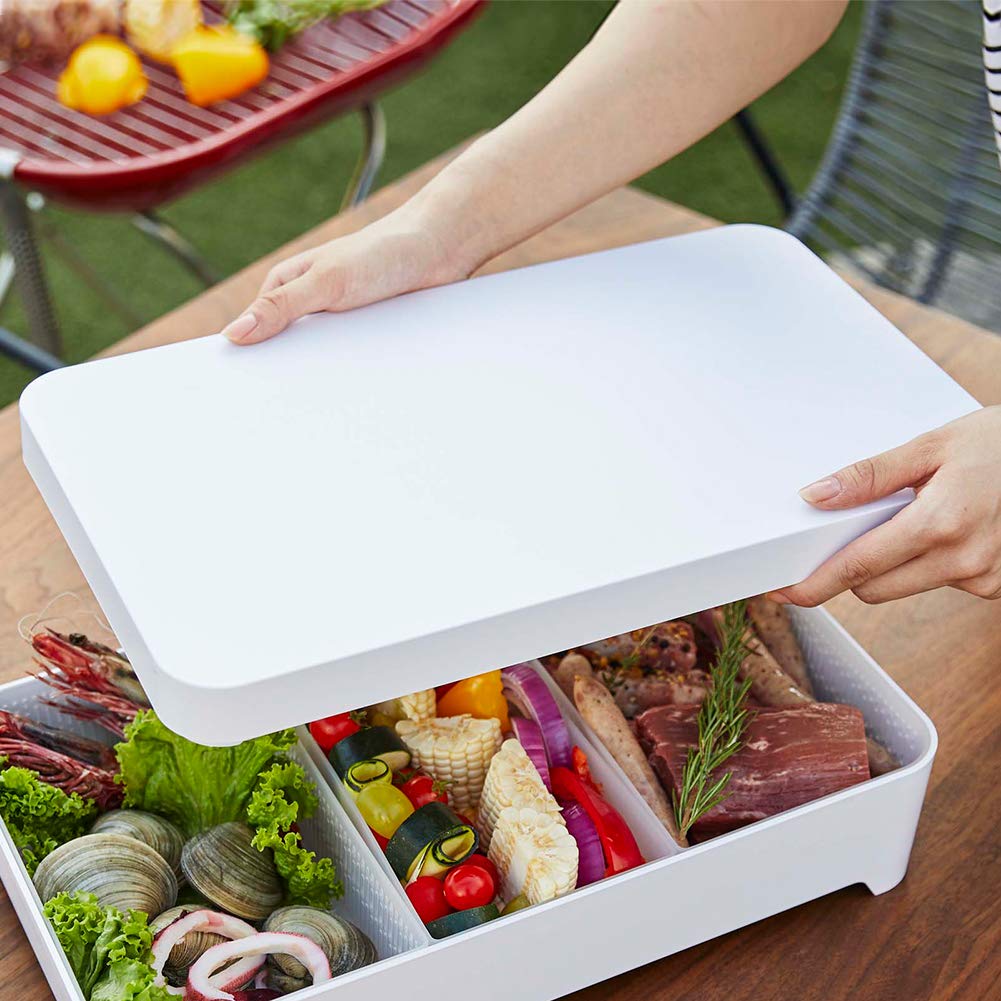 Yamazaki Tower Tabletop Draining Tray with Square W42 X D25 X 2528, Lid, (Lid Only), White, Approx. H3.8cm