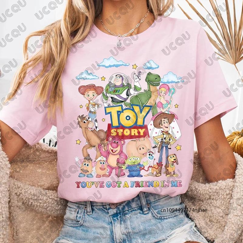 Toy Story You Have a Friend in Me Print Cotton WoUnisex T Shirt Summer Short Sleeve Tees Casual Oversized Unisex Tops