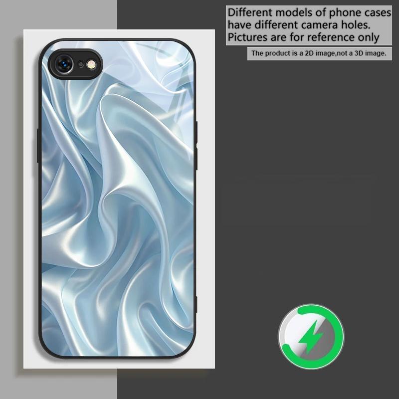 The golden silk of waves suitable for iPhone 17 Pro Max 16E 15 Pro 14 13 Plus 12 mini 11 XR Xs 7 8 16 Air black Glass Phone Case