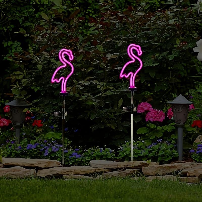 1pcs Solar Neon Flamingo Light, Suitable for Outdoor Garden, Courtyard, Pathway, Party Decoration Landscape Light