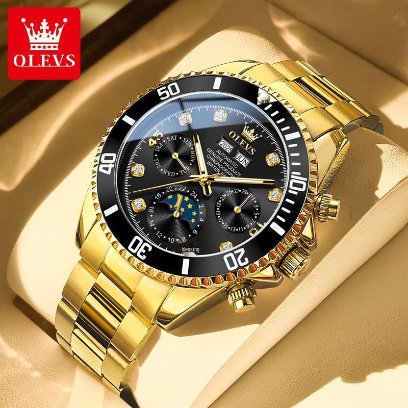 Olis Herren Automatikuhr Ewiger Kalender Daytona Panda Eye Mechanische Uhr