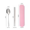 Portable Stainless Steel Cutlery Set: Fork, Spoon & Chopsticks - Ideal for Students & Outdoor Use