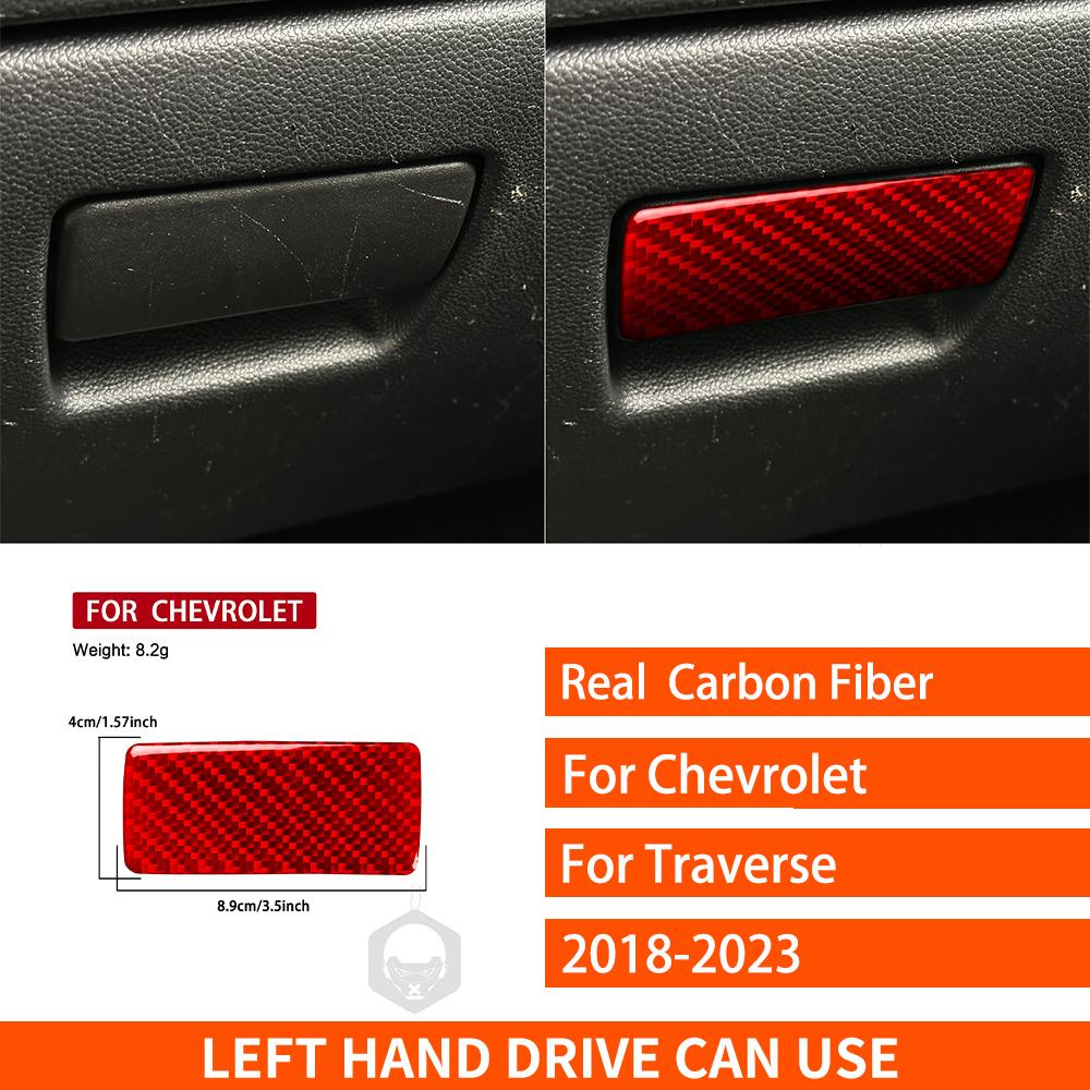 For Chevrolet Traverse RS LT 2018- Real Carbon Fiber Sticker Co-driver Storage Switch Panel Car Accessories Decorative