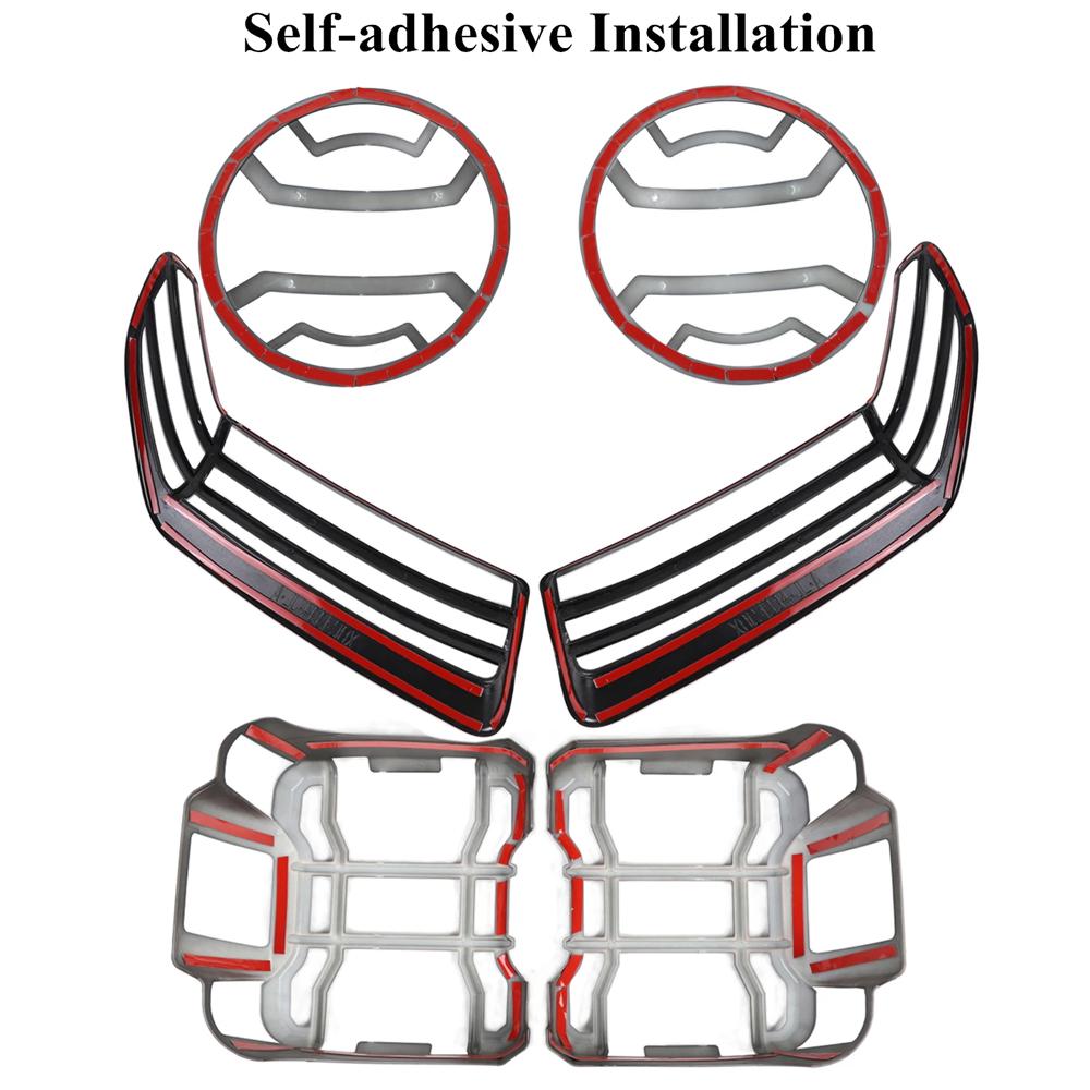 Headlight Side Light Tail Light Guards Cover Trim for 2018-2026 Jeep Wrangler JL JLU 4XE Rubicon Sahara Sport JT Car Styling