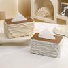 Minimalistische Taschentuchaufbewahrungsbox Wellendesign Papierbehälter Dekorative Papierspender Wohnzimmer