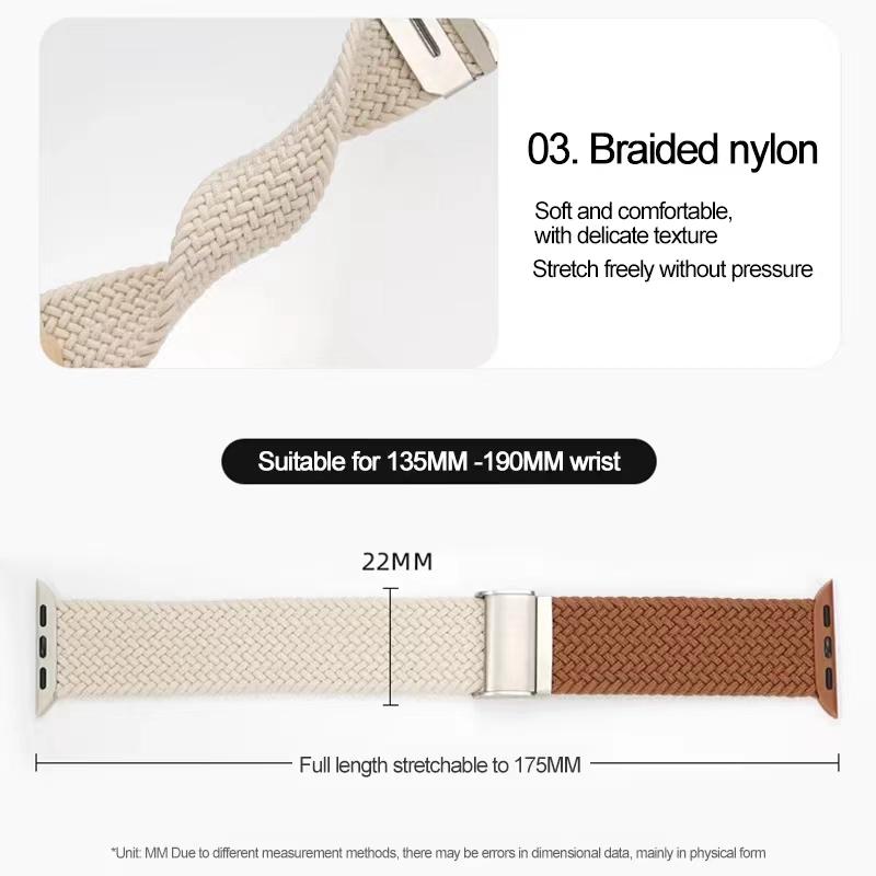 Braided Solo Loop Strap For Apple Watch Band 44mm 40mm 45mm 41mm 42mm Elastic Nylon Correa Bracelet iWatch Series 4 5 Se 6 7 3 8