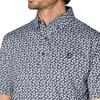 FootJoy Men's Floral Print Short Sleeve Button-Down Golf Shirt, Navy, Size M (FJ-S25-S14, 34559-M)