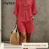 JPNTKY Women's Fashion Casual Short Sleeve V Neck Pants Suits