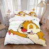 Happy Chipmunk Celebration Print 3Pcs Bedding Setduvet Cover With 2 Bedropillowcase Home Birthday Gift