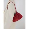 Fashion Red Soft Leather Single One Shoulder Crossbody Bag Korean Pleated Portable Underarm Bag Women's  New Lace-up Handbag