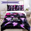 Juego de Ropa de Cama con Nombre Personalizado de Dibujos Animados Kpop Cazadores de Demonios 3 Piezas Cierre de Funda Nórdica Incluye 1 Funda Nórdica y 2 Fundas de Almohada para Todas las Estaciones Decoración de Dormitorio