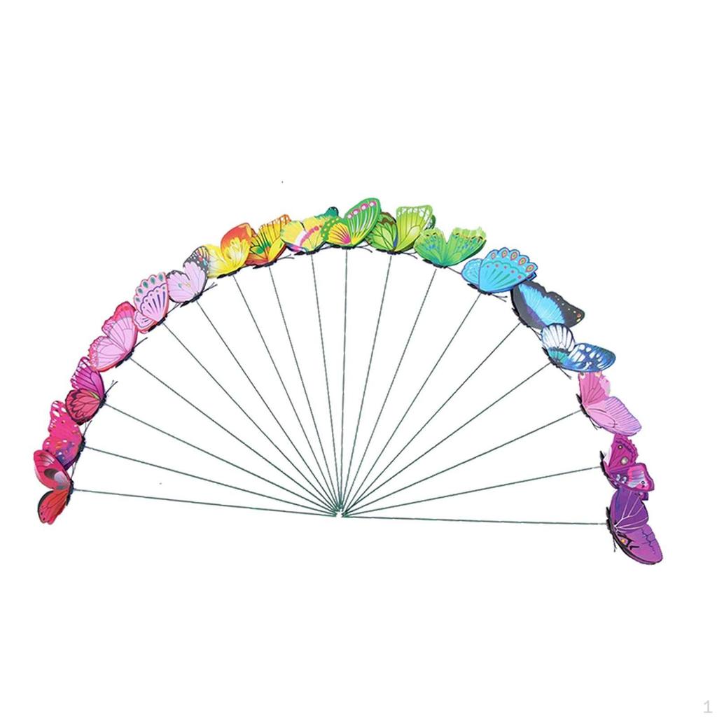 24 -fold Stakes Lawn Decorations Butterfly Outdoor for Party