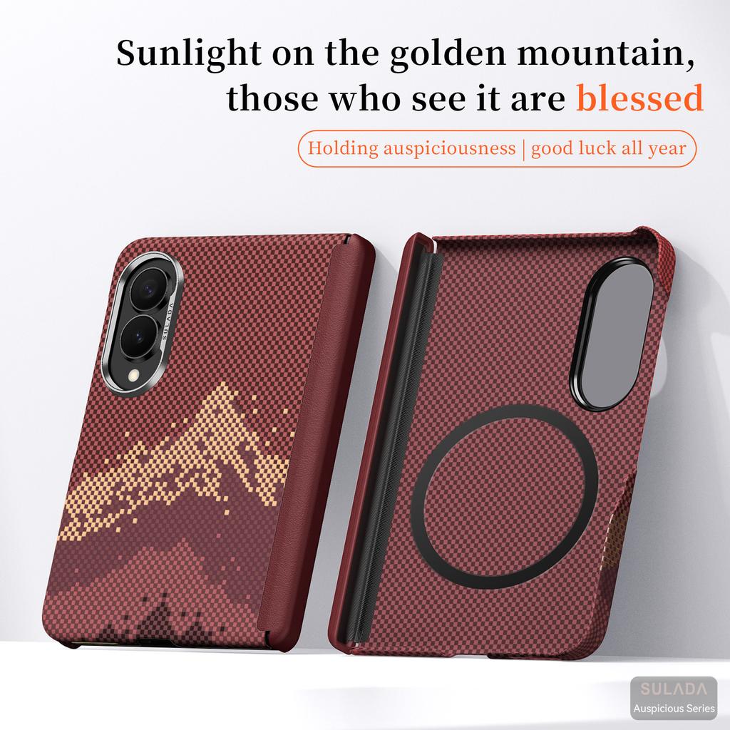Luxury Business Magnetic Textured Skin-Feel Case for Samsung Z Fold 8 Wide Shockproof for Magsafe Metal Lens Protector Cover