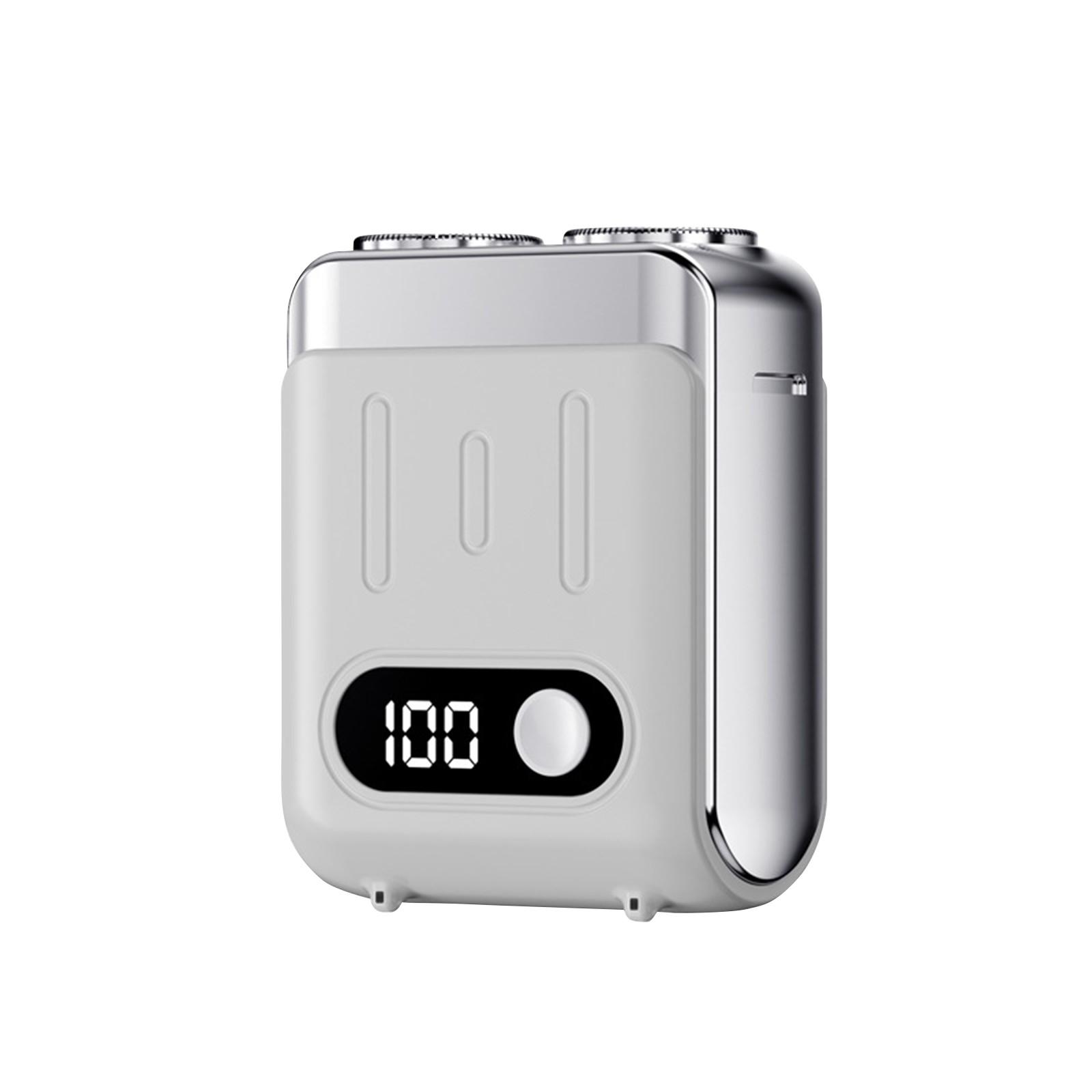 

Портативная бытовая бесшумная маленькая бритва электрическая дорожная мужская бритва цифровой дисплей One Size белый