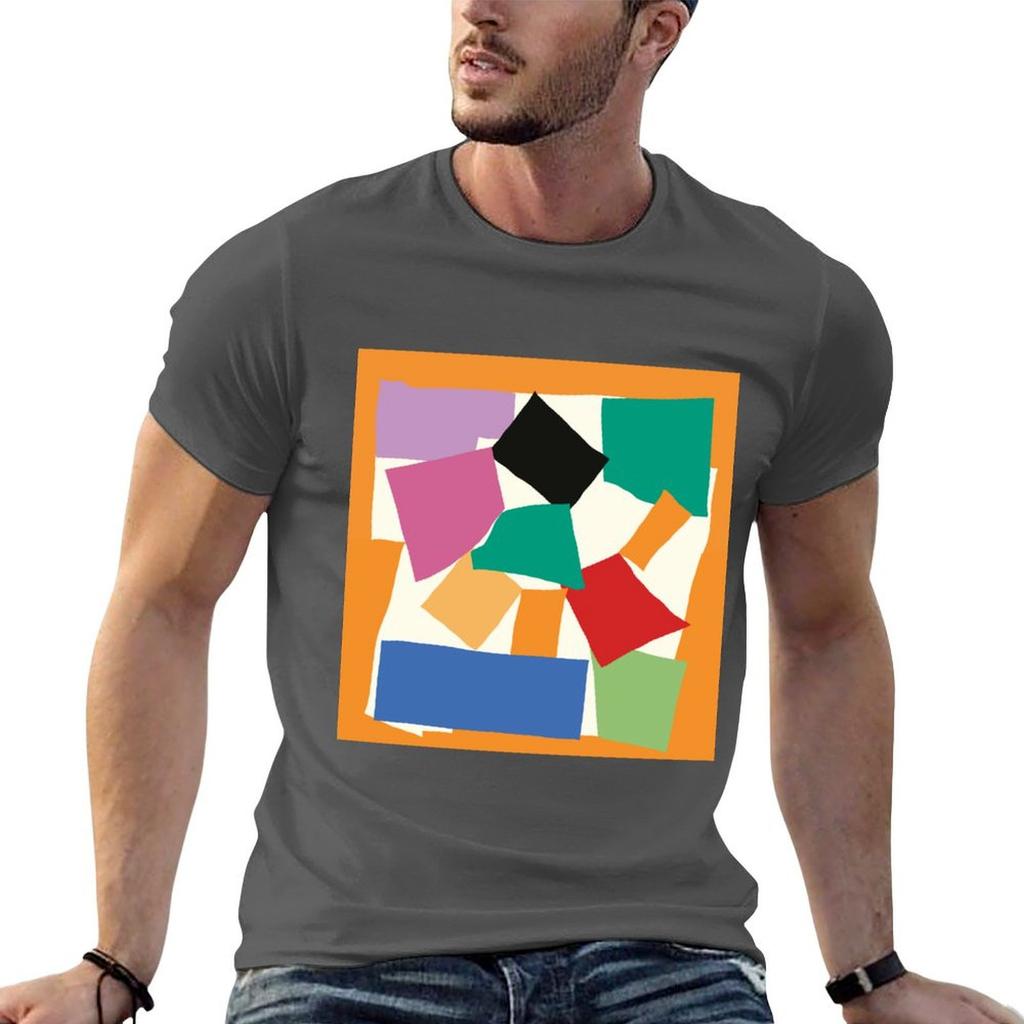 Colorful Collage Matisse Inspired Tshirt Mechanic Work Tee Shirt