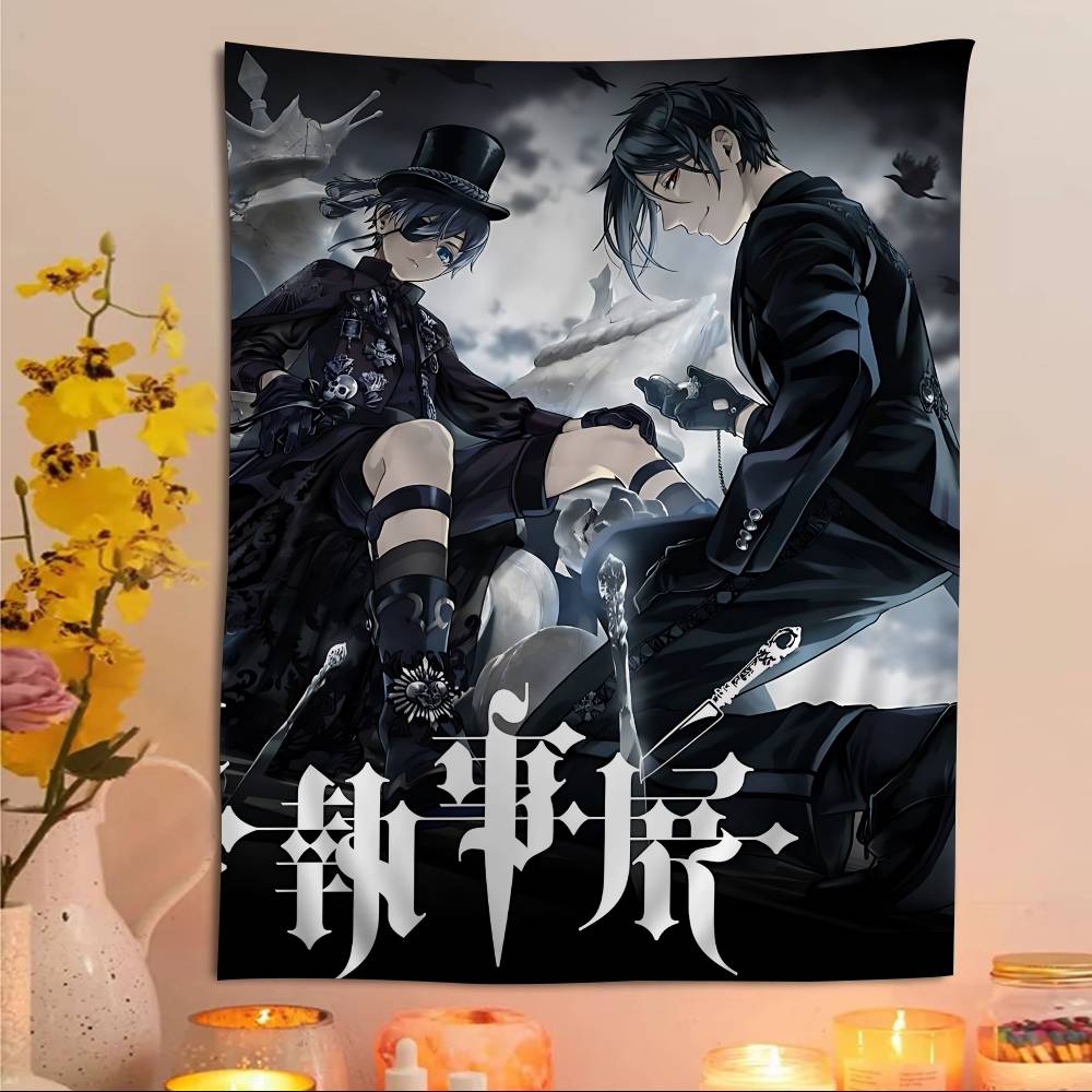 BBlack BButler Japanese Printed Large Wall Tapestry Hanging Tarot Hippie Wall Rugs Dorm Art Home Decor