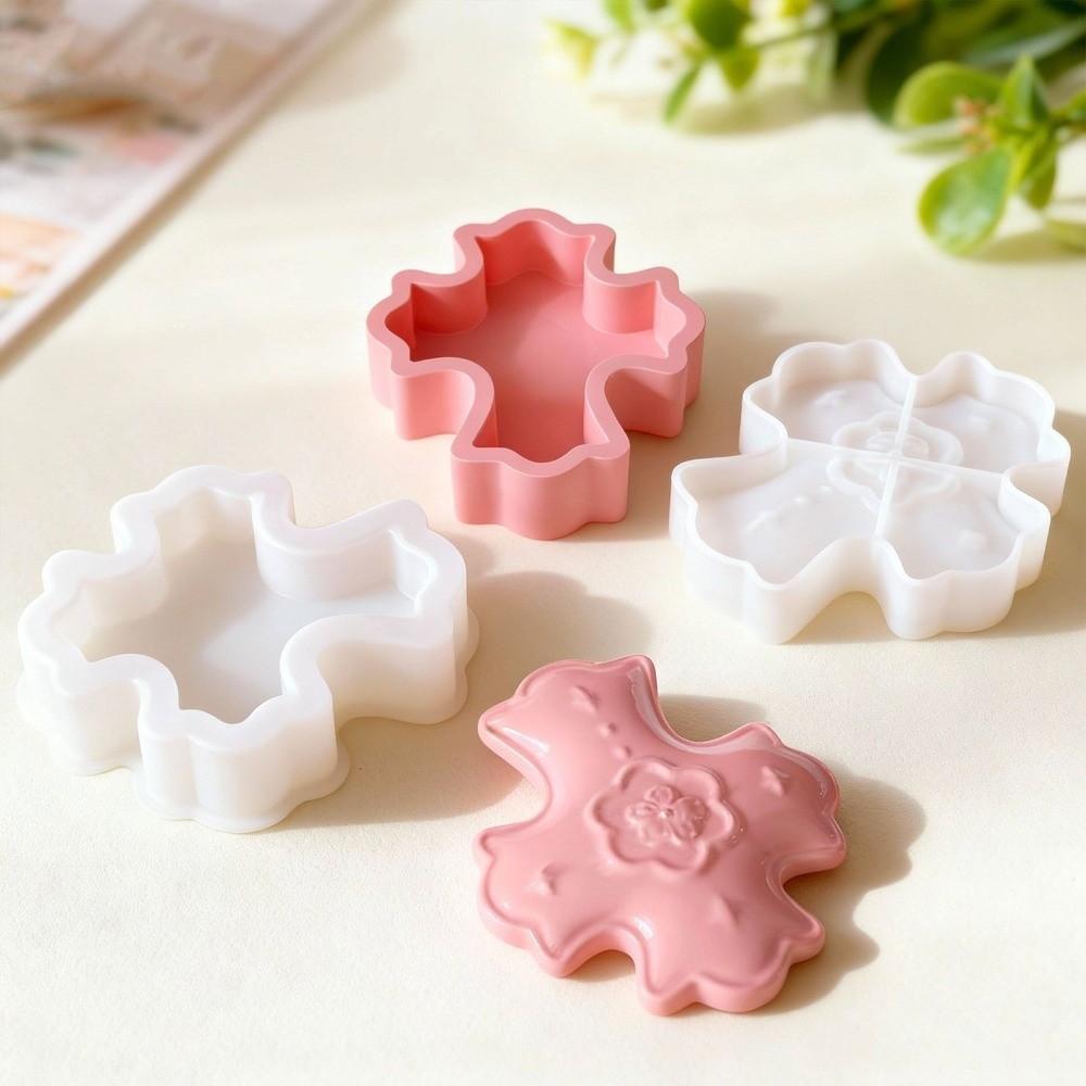 Easter Theme Cross-shaped Storage Box Mold Flexible Non-stick Plaster Mold Decorative DIY Candle Holder Molds Jewelry Organizer