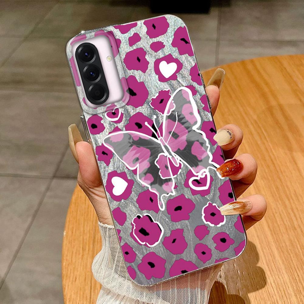 

Красочный чехол с леопардовым принтом и бабочкой для Samsung A56 A16 A36 A26 A15 A25 A35 A55 S24 S25 Plus Чехол Крышка Чехол для телефона Funda Бампер Samsung A56