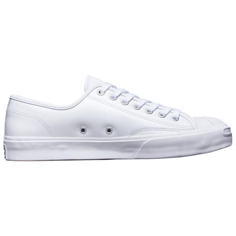 Converse Jack Purcell Shiny Leather Low-Top Board Shoes Unisex White