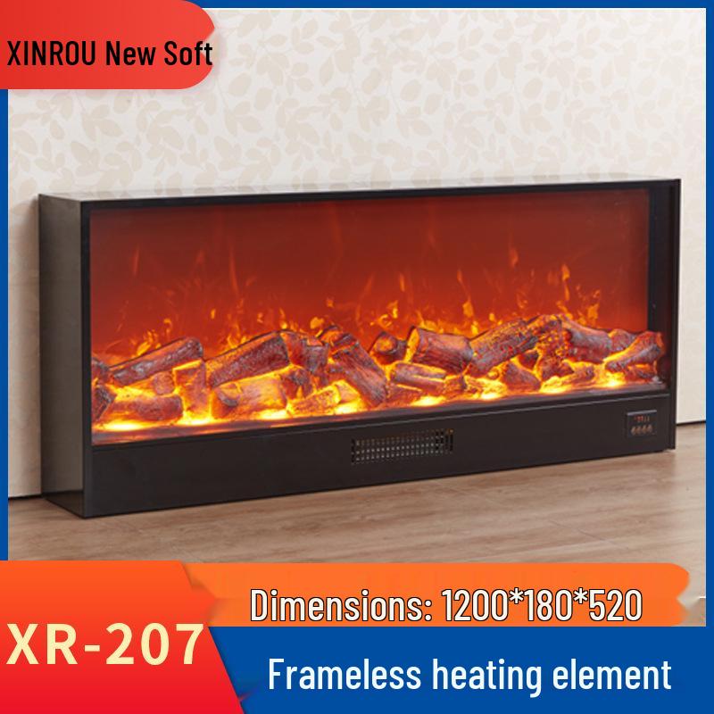 Decorative Flame Electric Fireplace Heater: Built-In Home Simulation