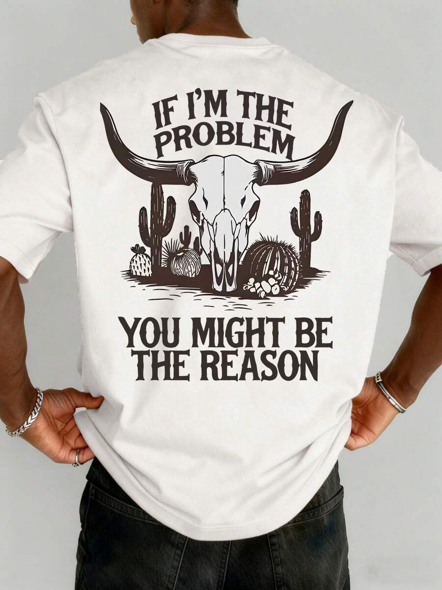 

Men s Casual Versatile Simple English Slogan Sheep Head Country Animals Print Short Sleeve T-Shirt S разноцветный