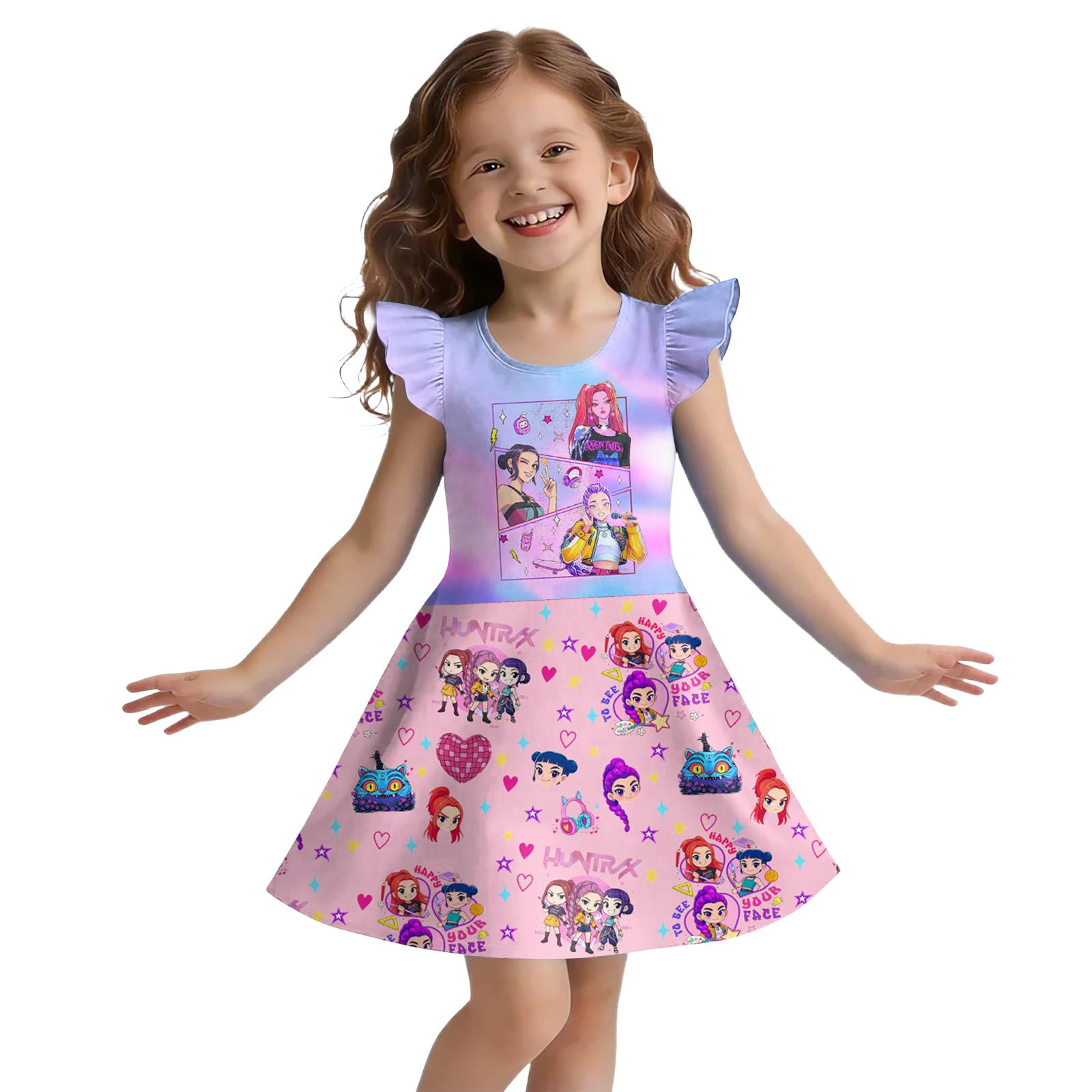 Children s Sleeveless U-neck Summer A-line Floral Casual Holiday Dress 140