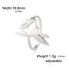 Cazador Bird Flowers Leaves Rings for Women Stainless Steel Jewelry Animal Open Finger Ring Birthday Anniversary Gift Wholesale