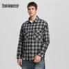 Mark Fairwhale Men's Vintage Plaid Linen Casual Shirt Jacket