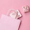 12pcs Kraft Paper Bag with Handle Solid Color Pink Rose Red Party Gift Bags Birthday Gifts Packaging Beverages Storage TMZ