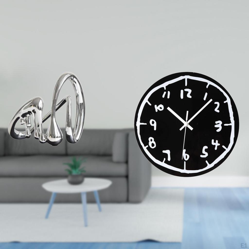 Minimalist Abstract Art Sculpture And Modern Acrylic Wall Clock Ornament for Stylish Housewarming