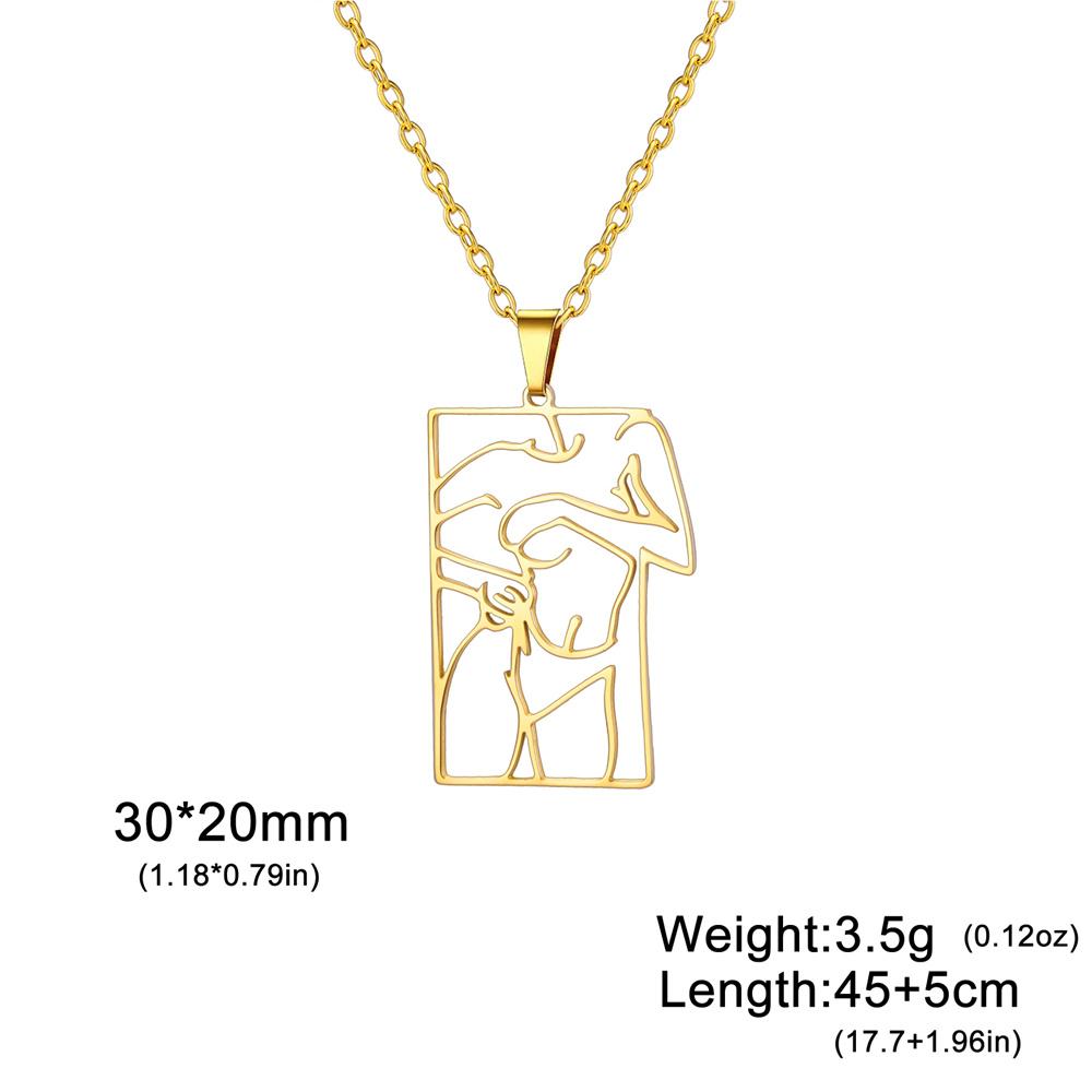 My Shape Shapely Beauty Women Necklaces Charming Pictorial Girl Pendants Pendants Neck Chain Stainless Steel Fashion Jewelry
