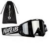 NAFEIB Splash Paint Motocross Goggles with Storage Bag Anti-UV Windproof Dustproof Dirt Bike ATV Off-Road Racing Goggles for Men