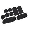 Car Seat Covers Full Set Breathable and Soft Cloth Seat Cover Universal Fit for Cars Black