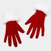 White Fur Fancy Dress Party Short Red Santa Full Finger Gloves Christmas Festive Costume Accessories Mittens Santa Claus Gloves