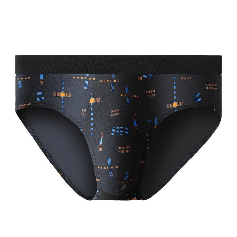 

Мужские летние дышащие хлопковые трусы - модный принт, большой размер L чёрный