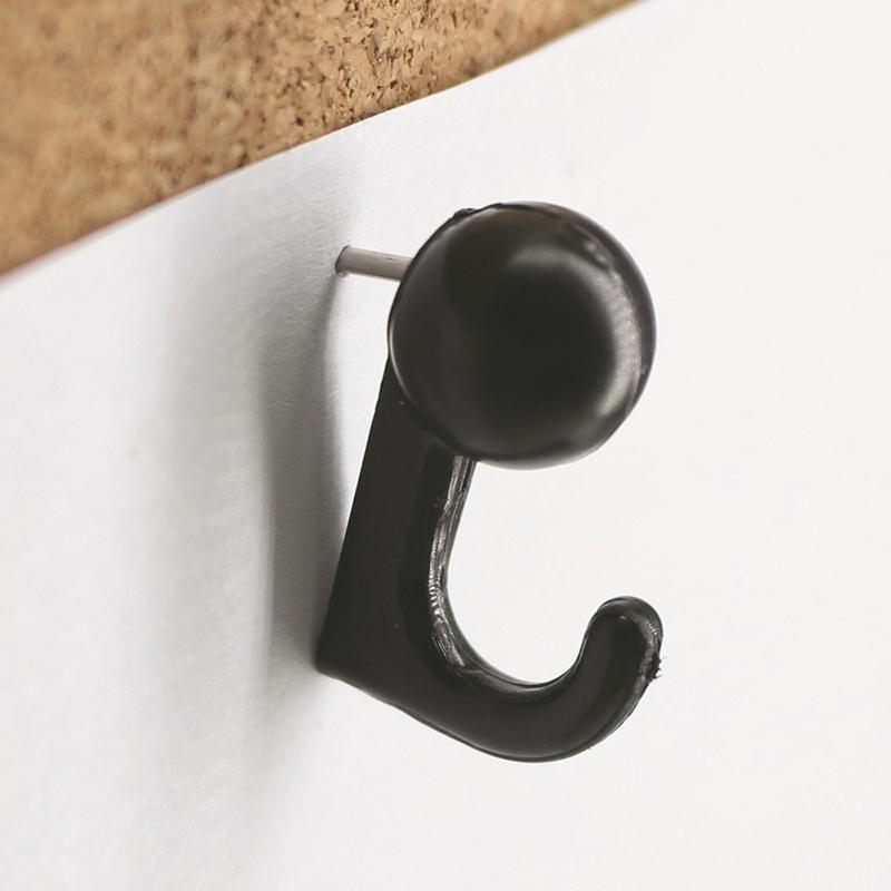 50 Stück Schwarz Transparent Kunststoffköpfe Reißzweckenhaken Dekorative Reißnägel Haken Rückseite Reißnägel Haken für Korkwand