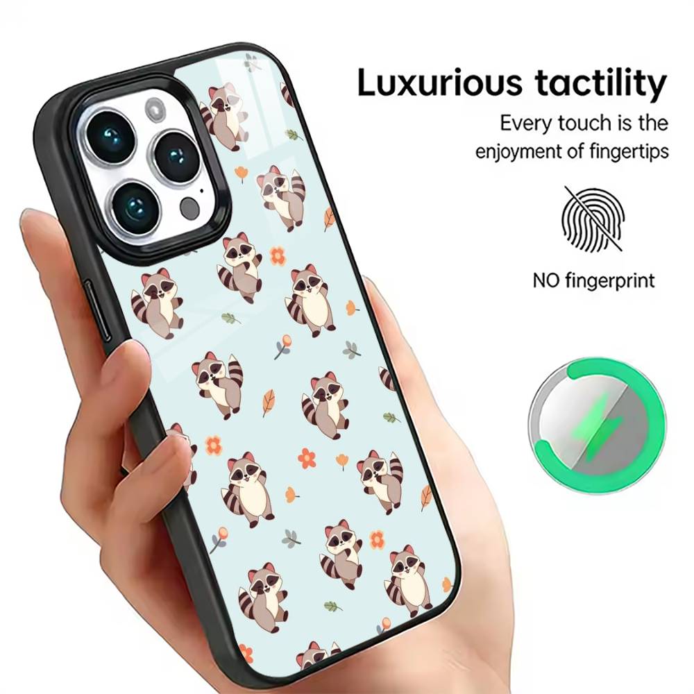 

Little Raccoon Phone Case For iPhone17,16,15,14,13,12,11 Plus,Pro Magnetic with Magsafe Wireless Charging iPhone15Plus