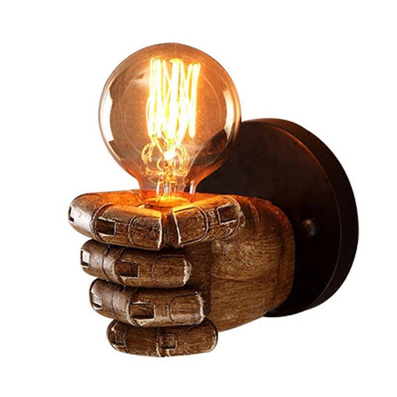 Kreative Retro E27 LED Antike Harzfaust Wandleuchte Europäischer Stil Bar Restaurant Café Dekorative Wandleuchte Linke und Rechte Hand