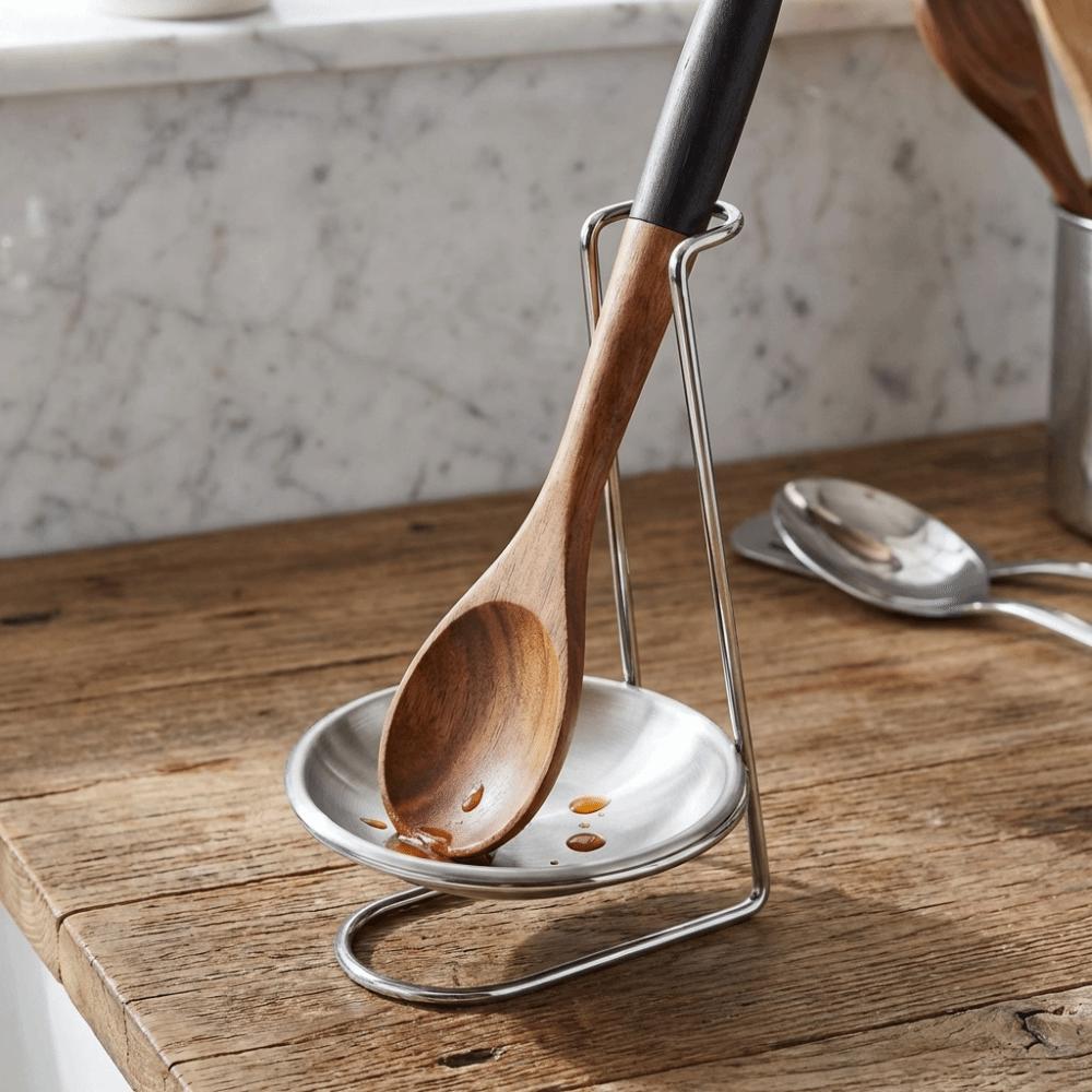 Stainless Steel Vertical Spoon Rest Stable Cooking Utensils Bracket  Restaurant