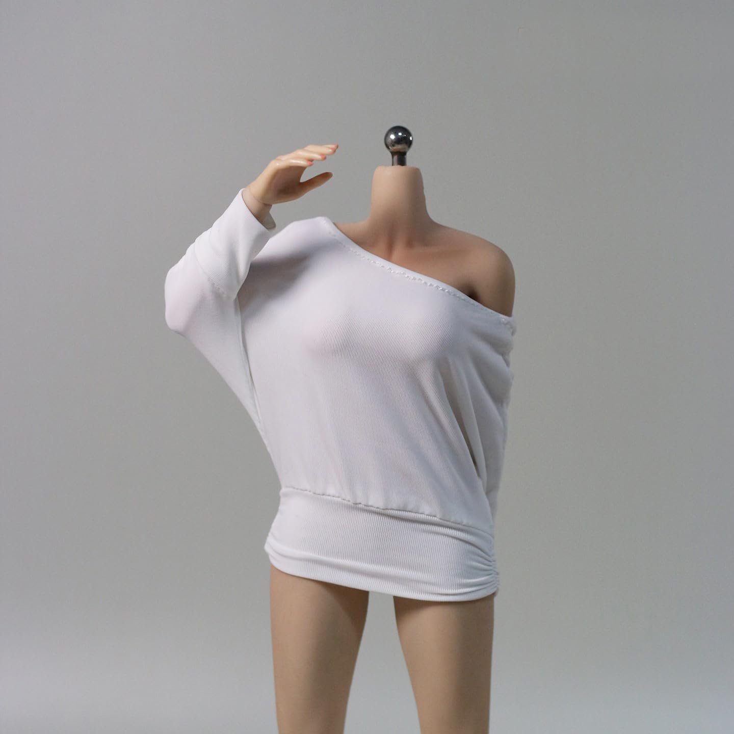 

HAMRETHYPPZ Костюм масштаба 1/6, Женское платье на одно плечо, Сексуальная пижама, Платье для спортивной вечеринки (Тело, голова, обувь и т.д.. Не включено) (белый)