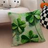 LLucky Four Leaf Clover Cushion Cover Throw Pillow Cover Hidden Button Durable Polyester Chair Cushion